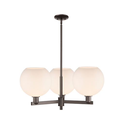Innovations Athens 32in 3-Light Pendant | Industrial Oil Rubbed Bronze and Matte White Glass | Kitchen Island & Dining Room | Model 716-3CR-OB-G121-10