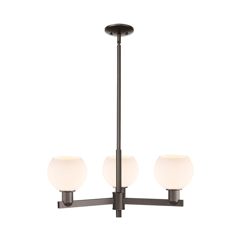 Innovations Athens 28in 3-Light Pendant | Industrial Oil Rubbed Bronze Steel and Matte White Glass | Kitchen Island & Dining | Model 716-3CR-OB-G121-6