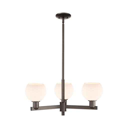 Innovations Athens 28in 3-Light Pendant | Industrial Oil Rubbed Bronze Steel and Matte White Glass | Kitchen Island & Dining | Model 716-3CR-OB-G121-6