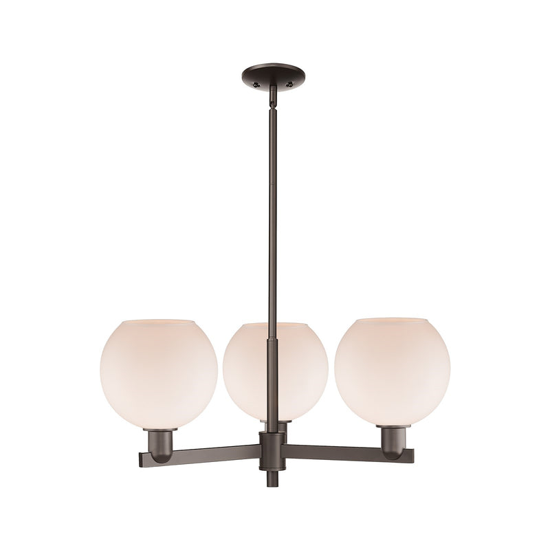 Innovations Athens 30in 3-Light Pendant | Industrial Oil Rubbed Bronze Steel and Matte White Glass | Kitchen Island & Dining | Model 716-3CR-OB-G121-8