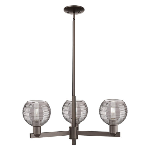 Innovations Athens Deco Swirl 27.62in 3-Light Pendant | Industrial Oil Rubbed Bronze and Light Smoke Glass | Kitchen Island & | Model 716-3CR-OB-G1213-6SM