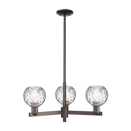 Innovations Athens Water Glass 28in 3-Light Pendant | Industrial Oil Rubbed Bronze Steel and Clear Glass | Kitchen Island & | Model 716-3CR-OB-G1215-6