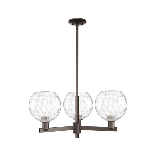 Innovations Athens Water Glass 30in 3-Light Pendant | Industrial Oil Rubbed Bronze Steel and Clear Glass | Kitchen Island & | Model 716-3CR-OB-G1215-8