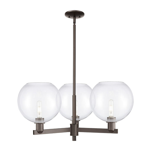 Innovations Athens 32in 3-Light Pendant | Industrial Oil Rubbed Bronze Steel and Clear Glass | Kitchen Island & Dining Room | Model 716-3CR-OB-G122-10
