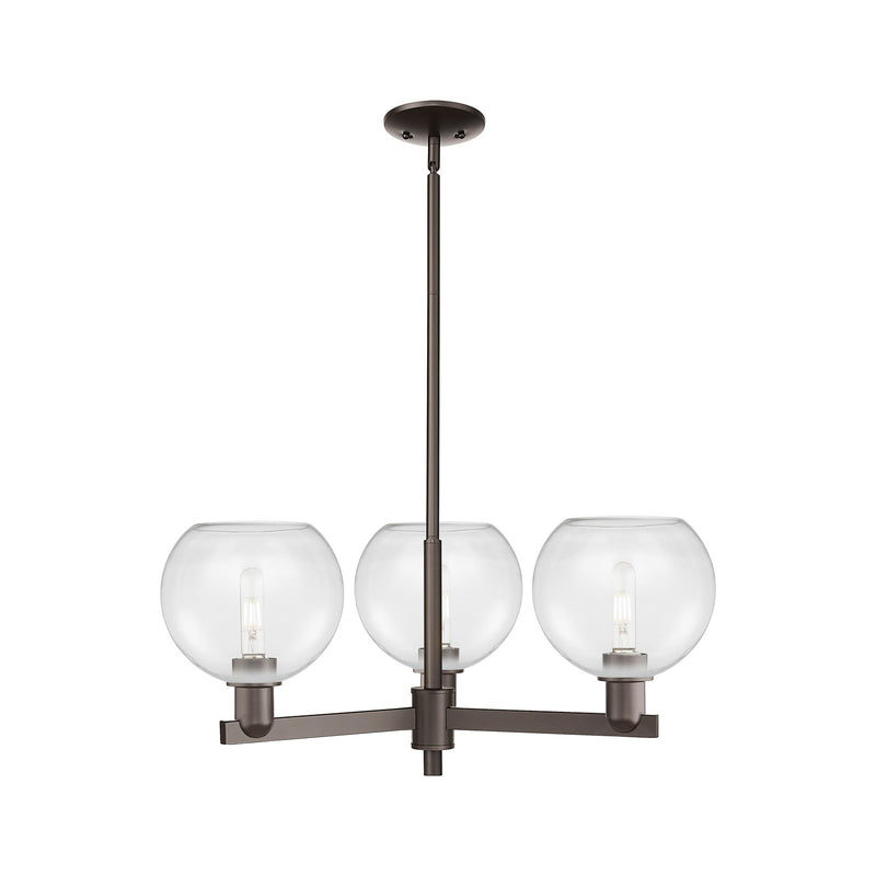 Innovations Athens 30in 3-Light Pendant | Industrial Oil Rubbed Bronze Steel and Clear Glass | Kitchen Island & Dining Room | Model 716-3CR-OB-G122-8