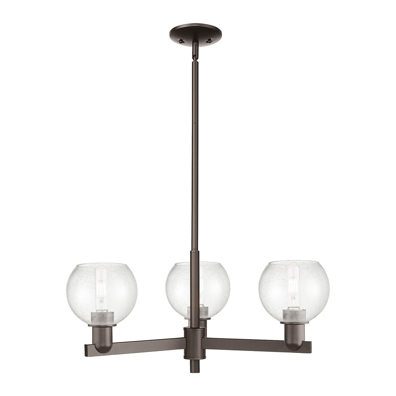 Innovations Athens 28in 3-Light Pendant | Industrial Oil Rubbed Bronze Steel and Seedy Glass | Kitchen Island & Dining Room | Model 716-3CR-OB-G124-6