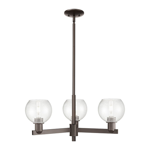 Innovations Athens 28in 3-Light Pendant | Industrial Oil Rubbed Bronze Steel and Seedy Glass | Kitchen Island & Dining Room | Model 716-3CR-OB-G124-6