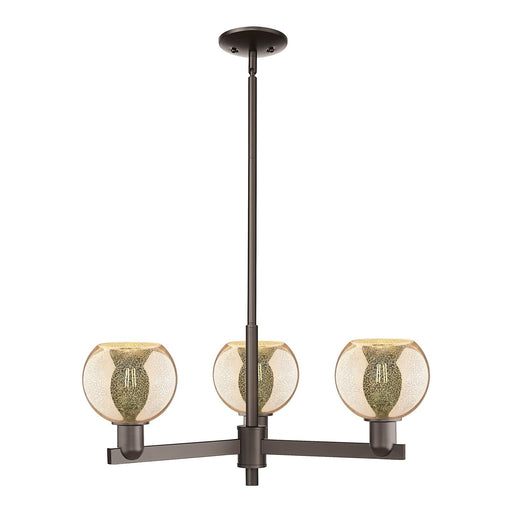 Innovations Athens 28in 3-Light Pendant | Industrial Oil Rubbed Bronze Steel and Mercury Glass | Kitchen Island & Dining Room | Model 716-3CR-OB-G128-6