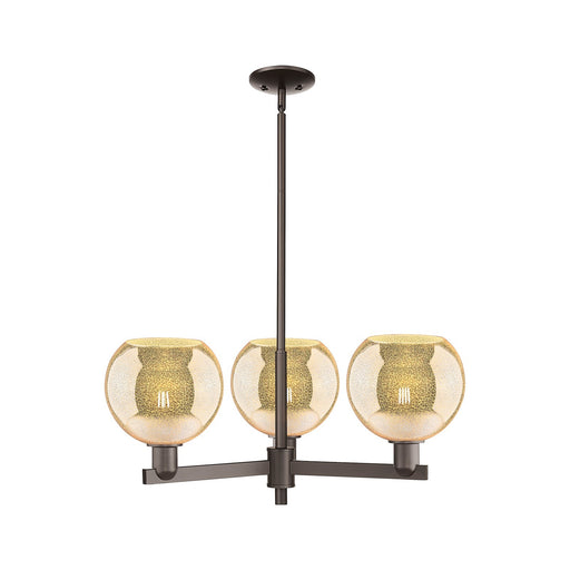 Innovations Athens 30in 3-Light Pendant | Industrial Oil Rubbed Bronze Steel and Mercury Glass | Kitchen Island & Dining Room | Model 716-3CR-OB-G128-8