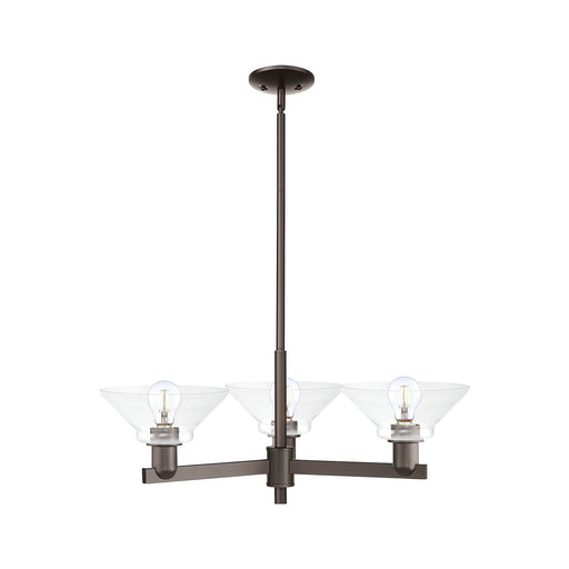 Innovations Orwell 30in 3-Light Pendant | Industrial Oil Rubbed Bronze Steel and Clear Glass | Kitchen Island & Dining Room | Model 716-3CR-OB-G132