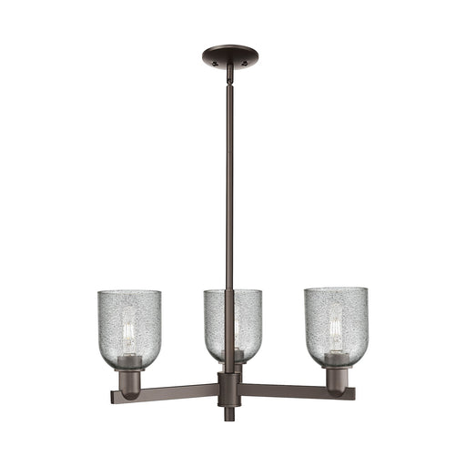 Innovations Caledonia 27in 3-Light Pendant | Industrial Oil Rubbed Bronze Steel and Charcoal Glass | Kitchen Island & Dining Room | Model 716-3CR-OB-G257