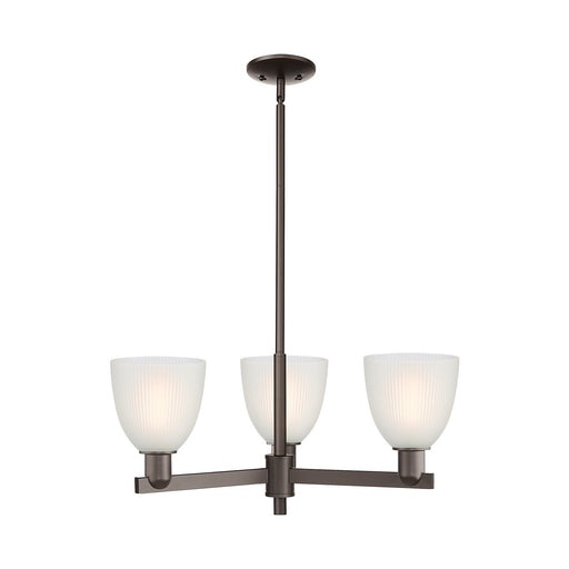 Innovations Castile 28in 3-Light Pendant | Industrial Oil Rubbed Bronze Steel and White Glass | Kitchen Island & Dining Room | Model 716-3CR-OB-G381