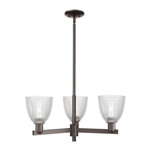 Innovations Castile 28in 3-Light Pendant | Industrial Oil Rubbed Bronze Steel and Clear Glass | Kitchen Island & Dining Room | Model 716-3CR-OB-G382