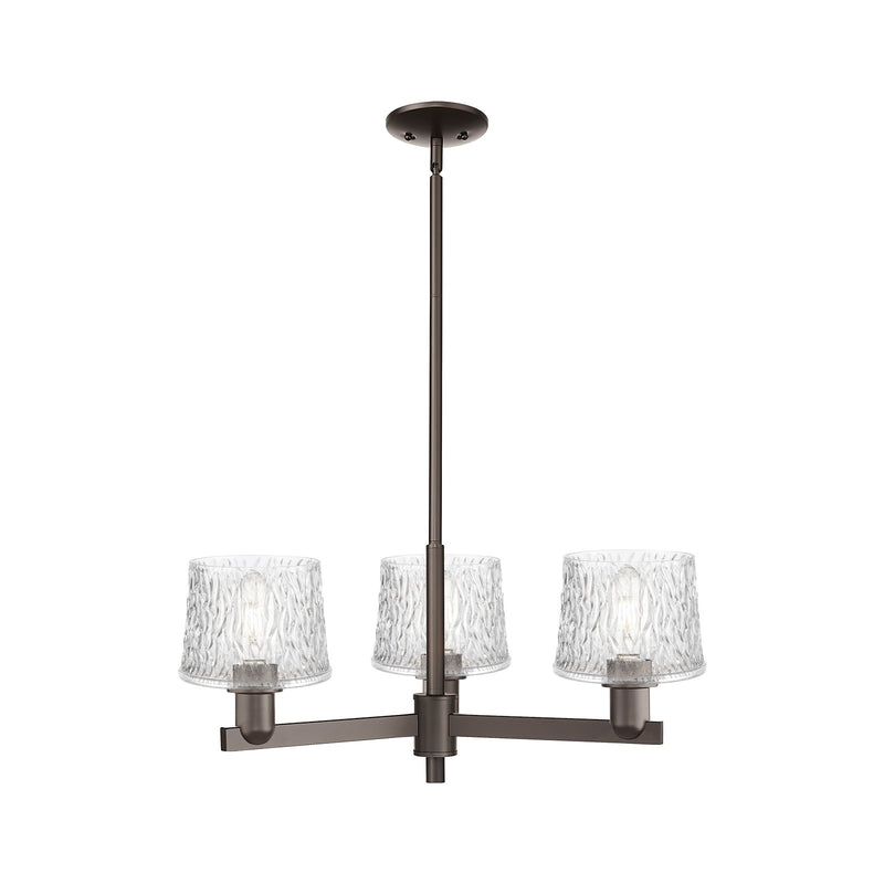 Innovations Niagara 28in 3-Light Pendant | Industrial Oil Rubbed Bronze Steel and Clear Glass | Kitchen Island & Dining Room | Model 716-3CR-OB-G402
