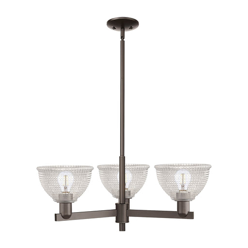 Innovations Arietta 30in 3-Light Pendant | Industrial Oil Rubbed Bronze Steel and Clear Glass | Kitchen Island & Dining Room | Model 716-3CR-OB-G422