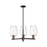 Innovations Preston 3Lt 18" Flute Stem Chandelier, OB/CL - 716-3CR-OB-G457-6CL