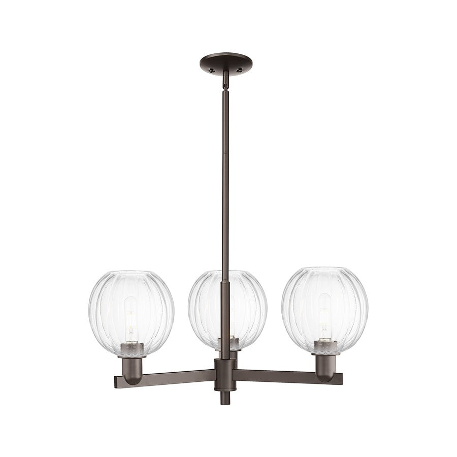 Innovations Preston 3Lt 18" Globe Stem Chandelier, OB/CL - 716-3CR-OB-G458-7CL