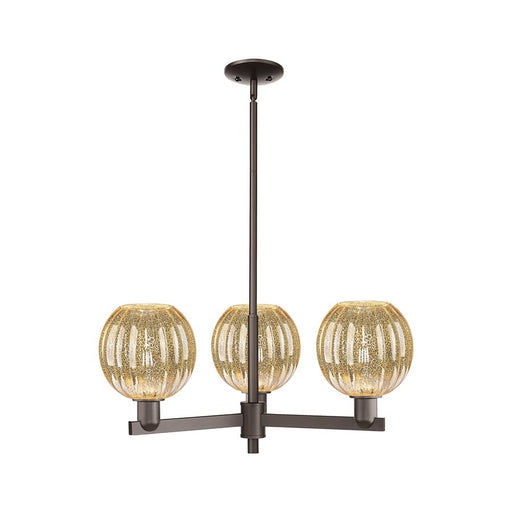 Innovations Preston 3Lt 18" Globe Stem Chandelier, OB/MC - 716-3CR-OB-G458-7ME