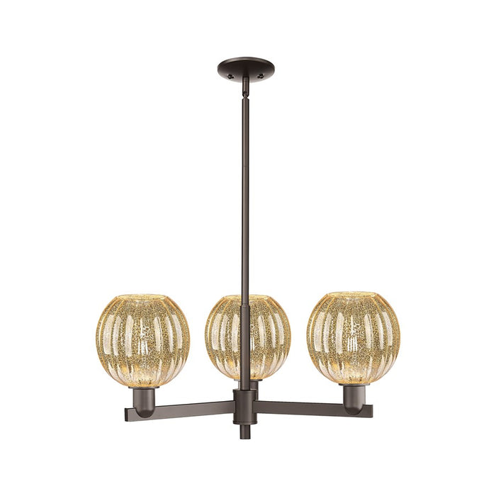 Innovations Preston 3Lt 18" Globe Stem Chandelier, OB/MC - 716-3CR-OB-G458-7ME