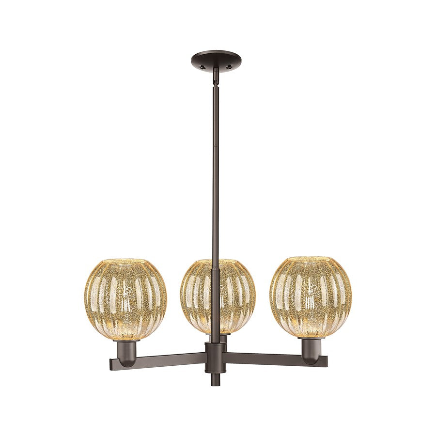 Innovations Preston 3Lt 18" Globe Stem Chandelier, OB/MC - 716-3CR-OB-G458-7ME