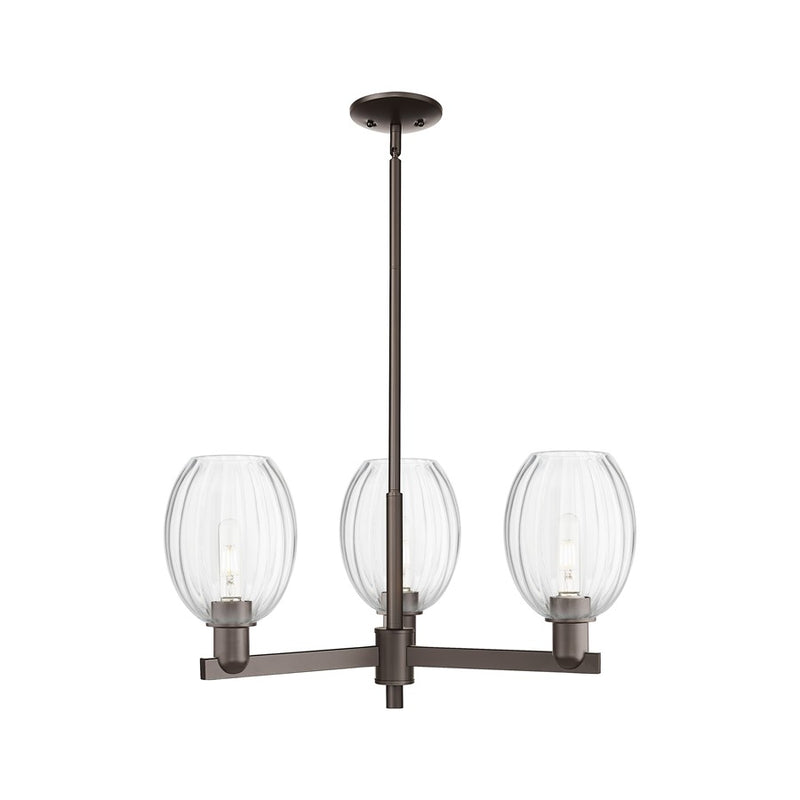 Innovations Preston 3Lt 18" Bell Stem Chandelier, OB/Clear - 716-3CR-OB-G459-6CL