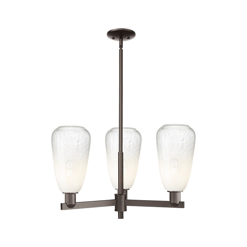 Innovations BH Almond 3Lt 18" Stem Chandelier, OB/OP - 716-3CR-OB-G480-6OP