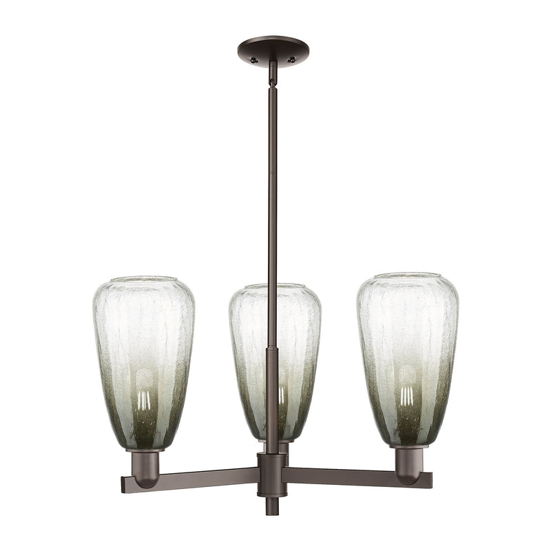 Innovations Brookhaven Almond 28in 3-Light Pendant | Industrial Oil Rubbed Bronze and Slate Glass | Kitchen Island & Dining | Model 716-3CR-OB-G480-6SL