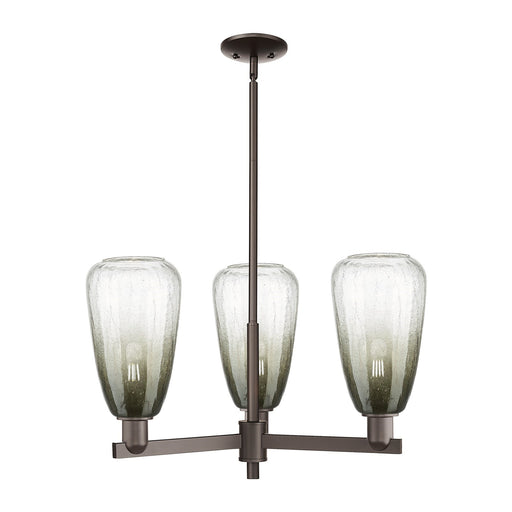 Innovations Brookhaven Almond 28in 3-Light Pendant | Industrial Oil Rubbed Bronze and Slate Glass | Kitchen Island & Dining | Model 716-3CR-OB-G480-6SL