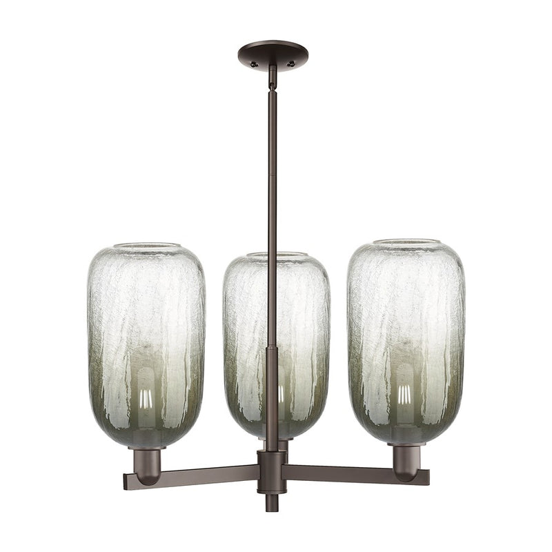 Innovations BH Cloche 3Lt 18" Stem Chandelier, OB/SL - 716-3CR-OB-G482-7SL