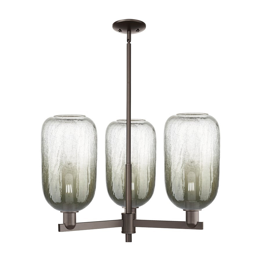 Innovations BH Cloche 3Lt 18" Stem Chandelier, OB/SL - 716-3CR-OB-G482-7SL