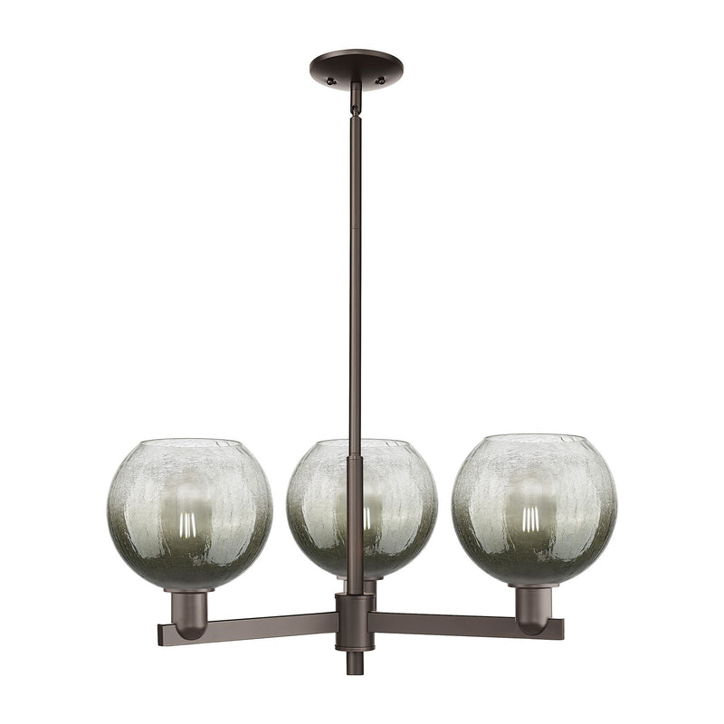 Innovations Brookhaven Globe 30in 3-Light Pendant | Industrial Oil Rubbed Bronze Steel and Slate Glass | Kitchen Island & | Model 716-3CR-OB-G483-8SL
