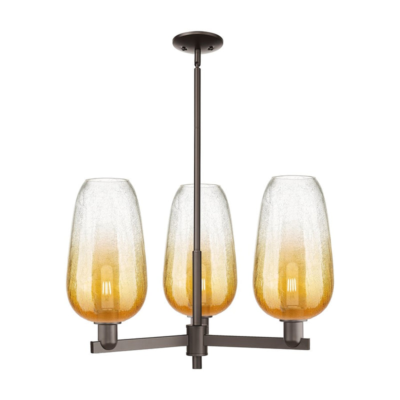 Innovations BH Flute 3Lt 18" Stem Chandelier, OB/AM - 716-3CR-OB-G484-7AM