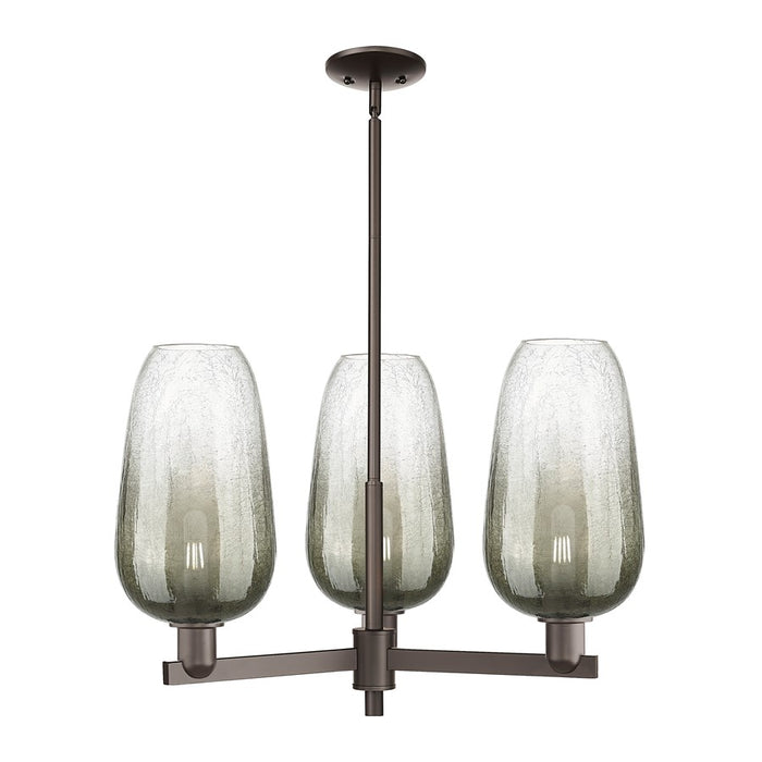 Innovations BH Flute 3Lt 18" Stem Chandelier, BZ/Slate - 716-3CR-OB-G484-7SL