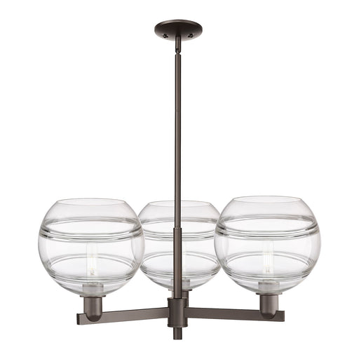 Innovations Rochester 32in 3-Light Pendant | Industrial Oil Rubbed Bronze Steel and Clear Glass | Kitchen Island & Dining | Model 716-3CR-OB-G556-10CL