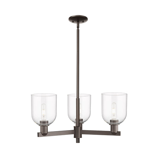 Innovations Bella 27in 3-Light Pendant | Industrial Oil Rubbed Bronze Steel and Clear Glass | Kitchen Island & Dining Room | Model 716-3CR-OB-G558-6CL
