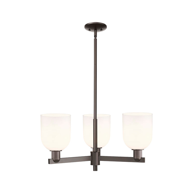 Innovations Bella 27in 3-Light Pendant | Industrial Oil Rubbed Bronze Steel and White Glass | Kitchen Island & Dining Room | Model 716-3CR-OB-G558-6GWH