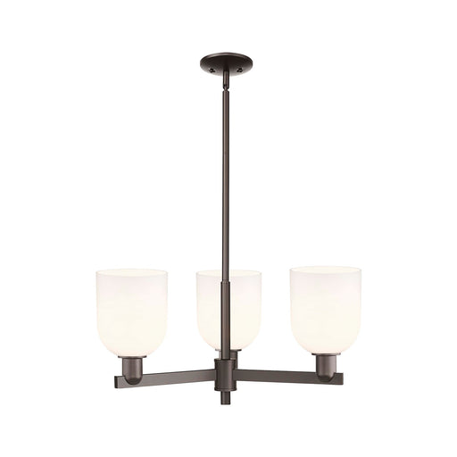Innovations Bella 27in 3-Light Pendant | Industrial Oil Rubbed Bronze Steel and White Glass | Kitchen Island & Dining Room | Model 716-3CR-OB-G558-6GWH