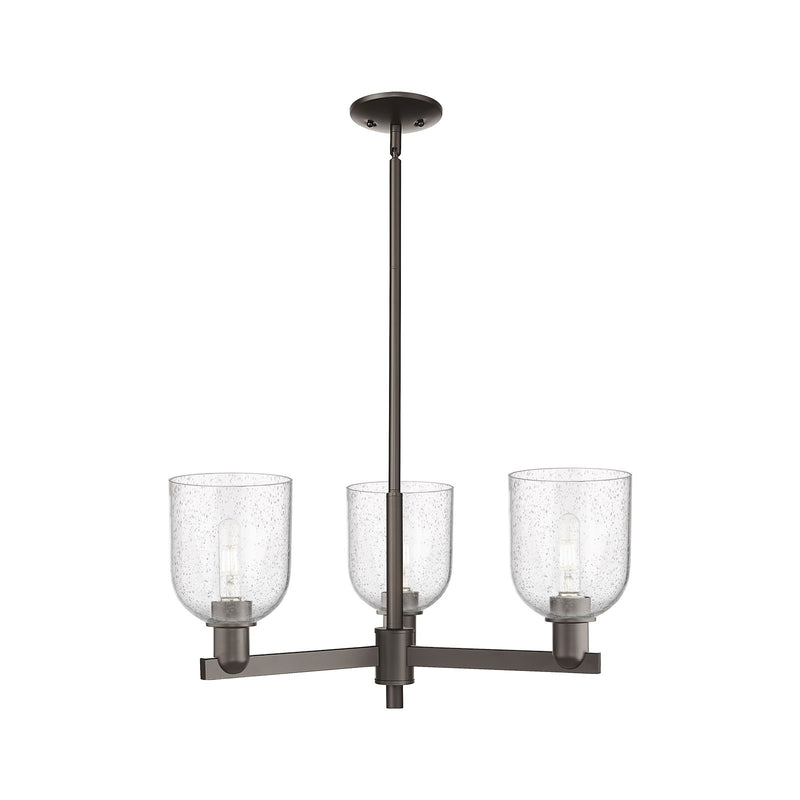 Innovations Bella 27in 3-Light Pendant | Industrial Oil Rubbed Bronze Steel and Seedy Glass | Kitchen Island & Dining Room | Model 716-3CR-OB-G558-6SDY