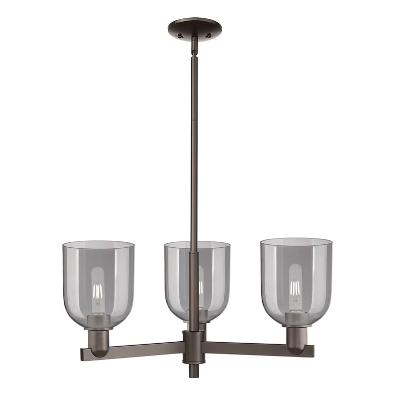 Innovations Bella 27in 3-Light Pendant | Industrial Oil Rubbed Bronze Steel and Light Smoke Glass | Kitchen Island & Dining | Model 716-3CR-OB-G558-6SM