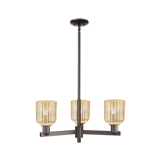 Innovations Bridal Veil 3Lt 18" Chandelier, OB/Mercury - 716-3CR-OB-G559-5ME