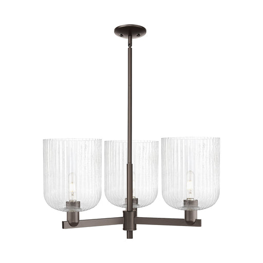 Innovations Bridal Veil 30in 3-Light Pendant | Industrial Oil Rubbed Bronze Steel and Seedy Ribbed Glass | Kitchen Island & | Model 716-3CR-OB-G559-8SDY