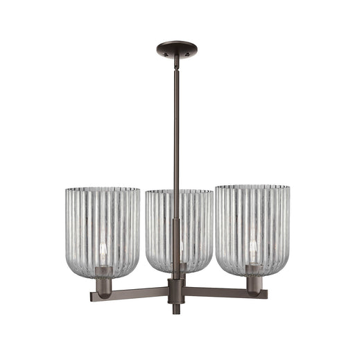 Innovations Bridal Veil 30in 3-Light Pendant | Industrial Oil Rubbed Bronze and Light Smoke Glass | Kitchen Island & Dining | Model 716-3CR-OB-G559-8SM