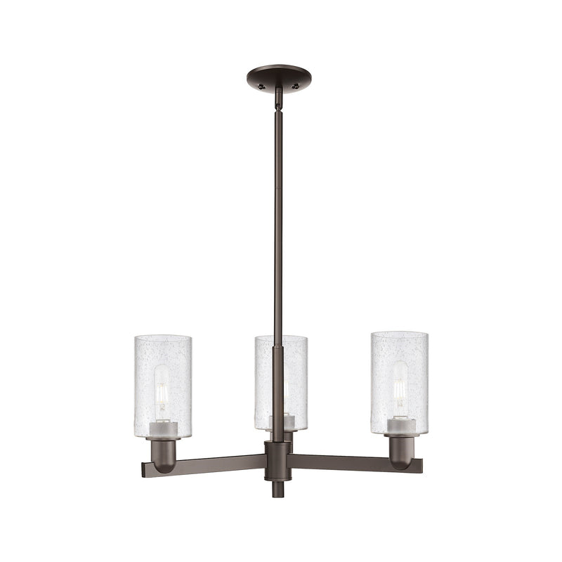 Innovations Clymer 26in 3-Light Pendant | Industrial Oil Rubbed Bronze Steel and Seedy Glass | Kitchen Island & Dining Room | Model 716-3CR-OB-G804