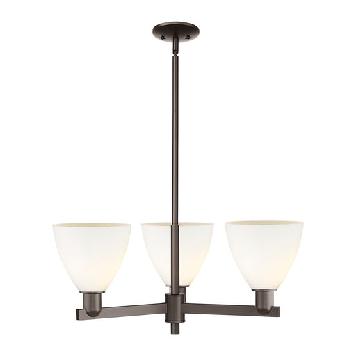 Innovations Bristol 29in 3-Light Pendant | Industrial Oil Rubbed Bronze Steel and Matte White Glass | Kitchen Island & Dining | Model 716-3CR-OB-GBD-751