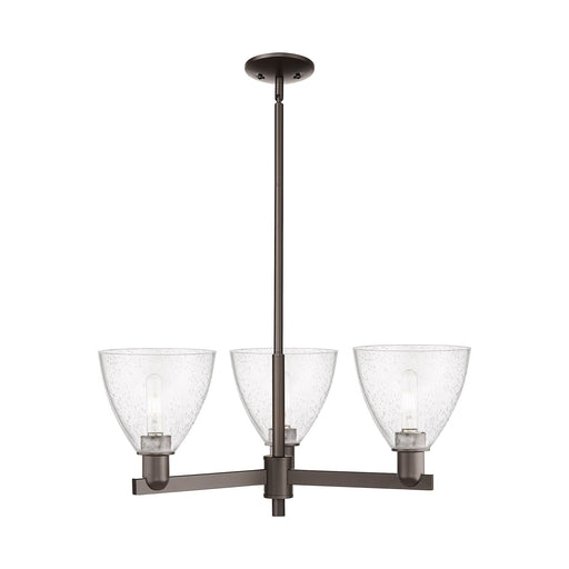 Innovations Bristol 29in 3-Light Pendant | Industrial Oil Rubbed Bronze Steel and Seedy Glass | Kitchen Island & Dining Room | Model 716-3CR-OB-GBD-754