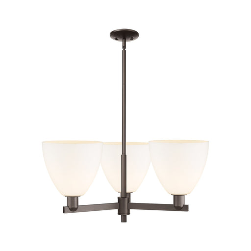 Innovations Bristol 31in 3-Light Pendant | Industrial Oil Rubbed Bronze Steel and Matte White Glass | Kitchen Island & Dining | Model 716-3CR-OB-GBD-91