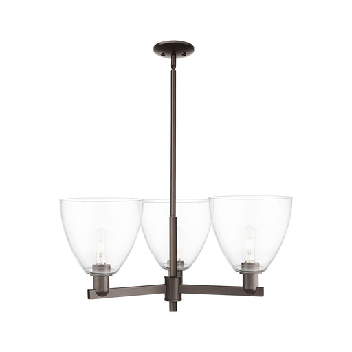 Innovations Bristol 31in 3-Light Pendant | Industrial Oil Rubbed Bronze Steel and Clear Glass | Kitchen Island & Dining Room | Model 716-3CR-OB-GBD-92