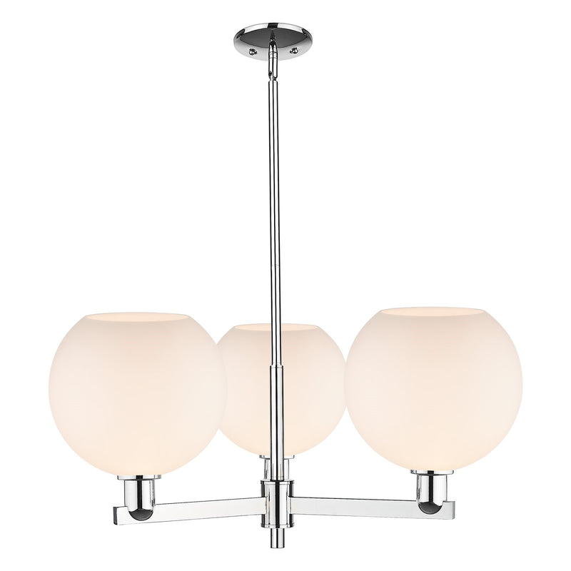 Innovations Athens 32in 3-Light Pendant | Industrial Polished Chrome and Matte White Glass | Kitchen Island & Dining Room | Model 716-3CR-PC-G121-10