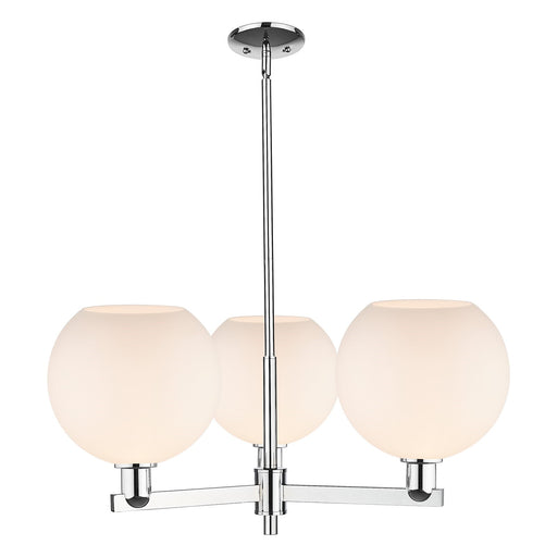 Innovations Athens 32in 3-Light Pendant | Industrial Polished Chrome and Matte White Glass | Kitchen Island & Dining Room | Model 716-3CR-PC-G121-10