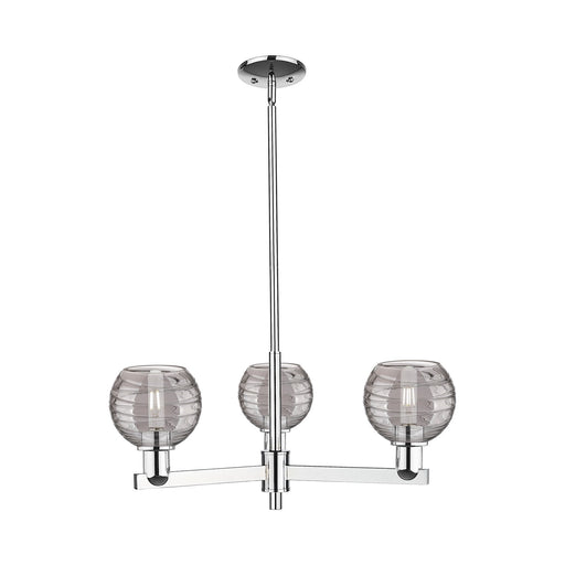 Innovations Athens Deco Swirl 18in 3-Light Pendant | Industrial Modern Polished Chrome and Light Smoke Glass | Kitchen Island | Model 716-3CR-PC-G1213-6SM
